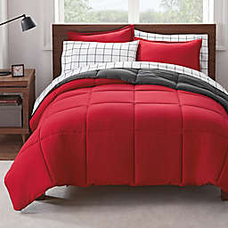 Serta® Simply Clean™ 7-Piece Reversible Queen Bed in a Bag in Red/Grey