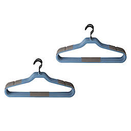 Squared Away™ No Slip Slim Hangers in Blue Horizon with Black Hook (Set of 16)