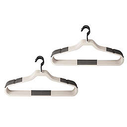 Squared Away™ No Slip Slim Hangers in Oyster Grey with Black Hook (Set of 16)