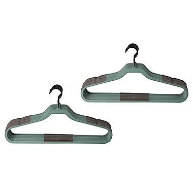Squared Away&trade; No Slip Slim Hangers in Seaspray with Black Hook (Set of 16). View a larger version of this product image.