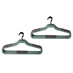 Squared Away™ No Slip Slim Hangers in Seaspray with Black Hook (Set of 16)