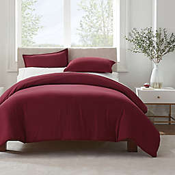 Serta® Simply Clean™ 2-Piece Twin/Twin XL Duvet Cover Set in Burgundy