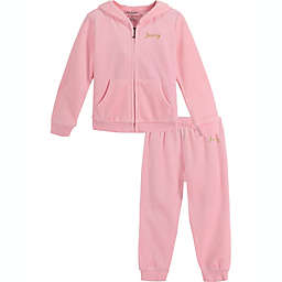 Juicy Couture® 2-Piece Zip Hoodie and Jogger Set in Pink
