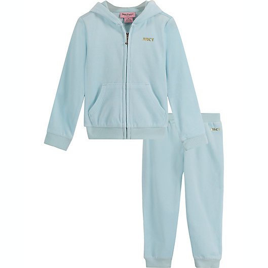 Alternate image 1 for Juicy Couture® 2-Piece Zip Hoodie and Jogger Set in Teal