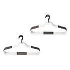 Alternate image 0 for Squared Away&trade; No Slip Slim Hangers in White with Black Hook (Set of 16)