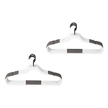 Squared Away&trade; No Slip Slim Hangers in White with Black Hook (Set of 16). View a larger version of this product image.
