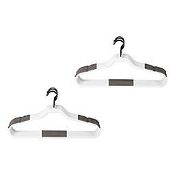 Squared Away™ No Slip Slim Hangers in White with Black Hook (Set of 16)
