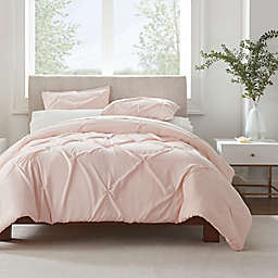 Serta® Simply Clean™ 2-Piece Pleated Twin/Twin XL Duvet Cover Set in Blush