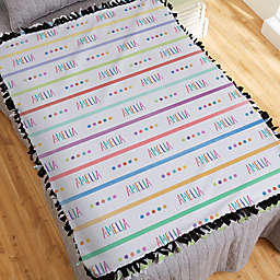 Watercolor Brights Personalized 50-Inch x 60-inch Tie Blanket