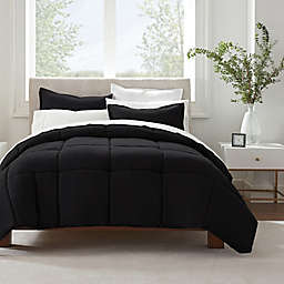Serta® Simply Clean™ Full/Queen Comforter Set in Black