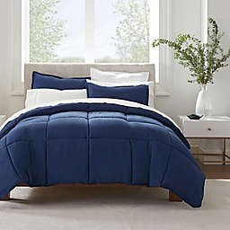 Serta® Simply Clean™ King Comforter Set in Navy
