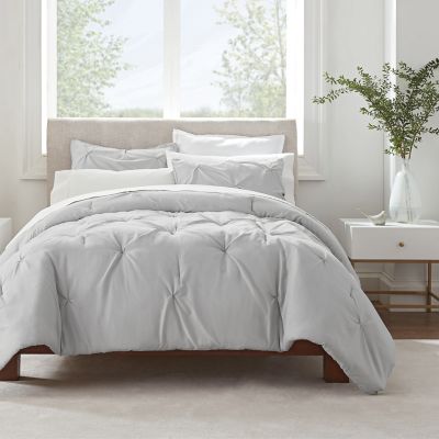 8-Piece Luxury Pintuck Pleated Stripe Yellow/Gray/Paloma Gray Comforter Set 