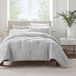 Serta® Simply Clean™ Pleated Full/Queen Comforter Set in Grey