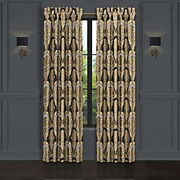 J. Queen New York Melina 84-Inch Rod Pocket Window Curtain Panels in Black (Set of 2)