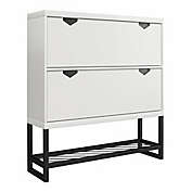 Cosmo Living Brielle Entryway Shoe Storage Cabinet in White