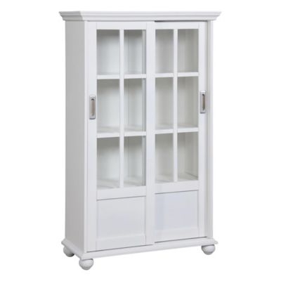 Ameriwood Home Aaron Lane Bookcase With, Enclosed Bookcase With Glass Doors