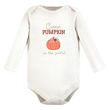 Hudson Baby&reg; 3-Piece Cutest Pumpkin Long Sleeve Bodysuits in Orange. View a larger version of this product image.