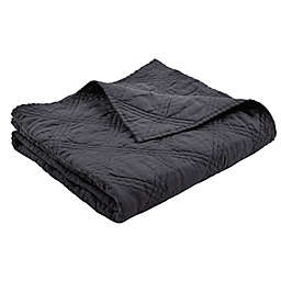 Levtex Home Washed Linen Quilted Throw Blanket in Charcoal