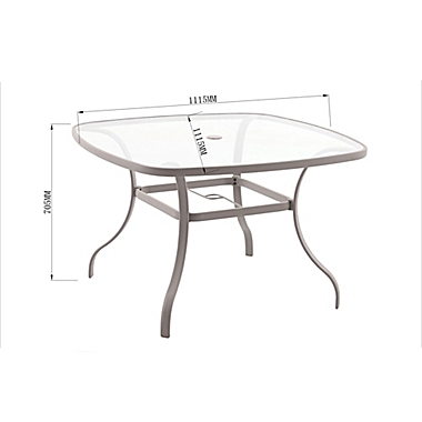 Simply Essential&trade; NeverRust&reg; Outdoor Aluminum Dining Table in Grey. View a larger version of this product image.