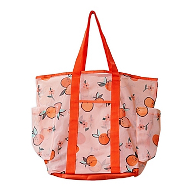 H For Happy&trade; 16-Inch Mesh Beach Tote Bag in Orange. View a larger version of this product image.