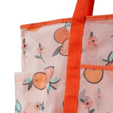 H For Happy&trade; 16-Inch Mesh Beach Tote Bag in Orange. View a larger version of this product image.