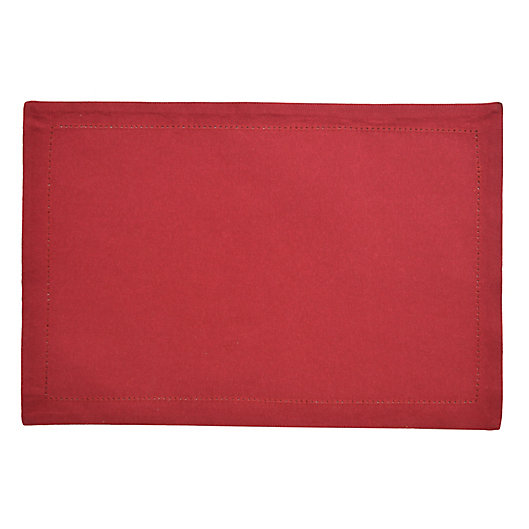 Alternate image 1 for Bee & Willow™ Solid Hemstitch Placemats in Red (Set of 4)