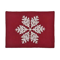 Bee & Willow™ Embroidered Snowflake Placemat in Red/White
