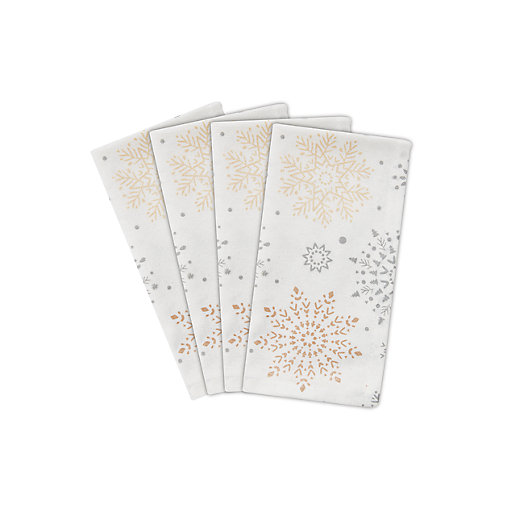 Alternate image 1 for Bee & Willow™ Snowfall Christmas Napkins in Silver/Gold (Set of 4)