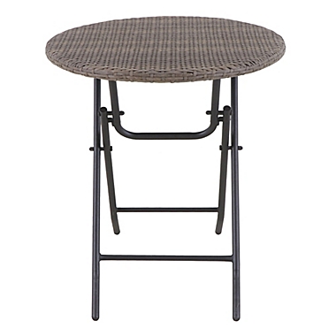 Bee & Willow&trade; Barrington Wicker Folding Bistro Table in Brown. View a larger version of this product image.