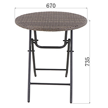 Bee & Willow&trade; Barrington Wicker Folding Bistro Table in Brown. View a larger version of this product image.