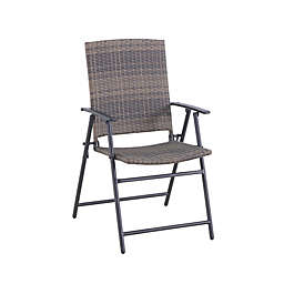 Bee & Willow™ Barrington Folding Wicker Chair in Brown