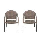 Alternate image 3 for Bee & Willow&trade; Barrington Wicker Stacking Chair in Brown (Set of 2)