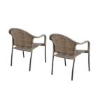 Alternate image 4 for Bee & Willow&trade; Barrington Wicker Stacking Chair in Brown (Set of 2)