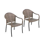 Bee & Willow&trade; Barrington Wicker Stacking Chair in Brown (Set of 2)