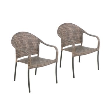 Bee & Willow&trade; Barrington Wicker Stacking Chair in Brown (Set of 2). View a larger version of this product image.