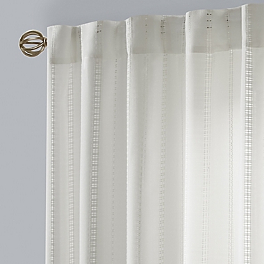 Bee & Willow&trade; Home Eyelet Stripe 95-Inch Rod Pocket Curtain Panel in Ivory (Single). View a larger version of this product image.