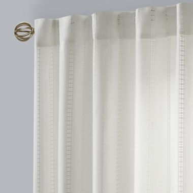 Bee &amp; Willow&trade; Eyelet Stripe Sheer Rod Pocket/Back Tab Window Curtain Panel (Single). View a larger version of this product image.