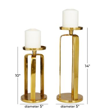 CosmoLiving Modern Metal Candle Holders (Set of 2). View a larger version of this product image.
