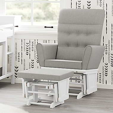 Storkcraft&reg; Harmony Glider with Ottoman in White/Grey. View a larger version of this product image.