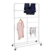 Honey-Can-Do&reg; Rolling Drying Rack with T-Bar in White