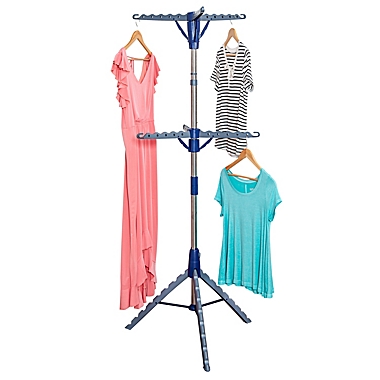 Honey-Can-Do&reg; 2-Tier Collapsible Tripod Drying Rack in Chrome. View a larger version of this product image.
