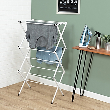 Honey-Can-Do&reg; Compact Steel Folding Drying Rack in White. View a larger version of this product image.