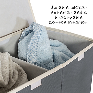 Honey-Can-Do&reg; Divided Resin Hamper in Grey. View a larger version of this product image.