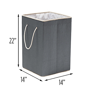 Honey-Can-Do&reg; Large Resin Square Laundry Hamper in Grey. View a larger version of this product image.