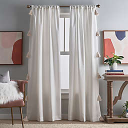 Peri Home® Chunky Tassel 108-Inch Light Filtering Curtain Panels in Linen (Set of 2)