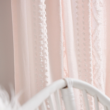 Peri Home Cut Geo Rod 95-Inch Pocket Sheer Window Curtain Panels in Blush (Set of 2). View a larger version of this product image.