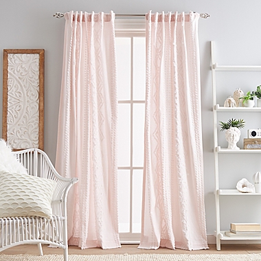 Peri Home Cut Geo Rod 95-Inch Pocket Sheer Window Curtain Panels in Blush (Set of 2). View a larger version of this product image.