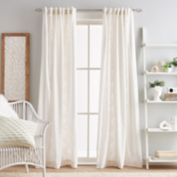 Peri Home Cut Geo Rod Pocket Sheer Window Curtain Panels (Set of 2)