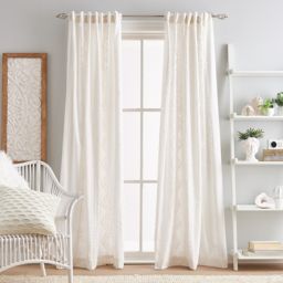 Peri Home Cut Geo Rod Pocket Sheer Window Curtain Panels (Set of 2)