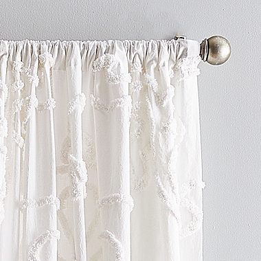 Peri Home Gates Tufted 84-Inch Rod Pocket Window Curtain Panels in Winter White (Set of 2). View a larger version of this product image.